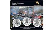 Image shows the front of the 2012 Hawai'i Volcanoes National Park Quarter 3-coin set