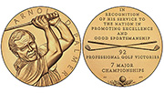 Obverse and reverse of the Arnold Palmer Congressional Gold Medal