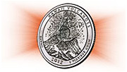 Image shows the reverse side of the 2012 Hawai'i Volcanoes National Park Quarter