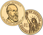 Presidential $1 Coin: James Garfield.