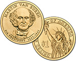 Presidential $1 Coin: Van Buren Obverse