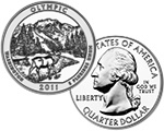 Olympic National Park Quarter Obverse and Reverse