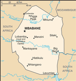 Map of Swaziland