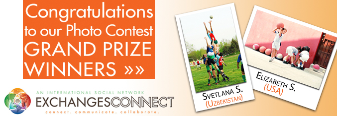 Congratulations to the ExchangesConnect Photo Contest Winners: Elizabeth S. (USA) and Svetlana S. (Uzbekistan)