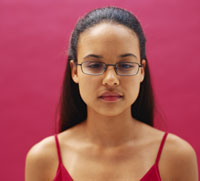 teen girl with glasses