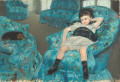 image of Little Girl in a Blue Armchair