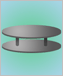 Illustration of two metal discs with spacers separating them.