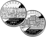 2007 Little Rock Central High School Desegregation Silver Dollar Proof (line art)