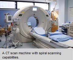Image of a CAT scan machine with spiral scanning capabilities.