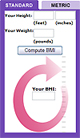 Screen shot of BMI calculator