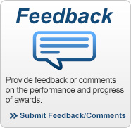 Submit Feedback/Comments: Provide feedback or comments on the performance and progress of awards.