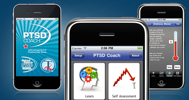 Images of the PTSD Coach app