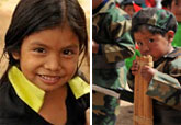 (PAHO Photos) Nicaraguan girl and Bolivian boy during Vaccination Week in the Americas. 