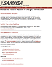 Screenshot of Drought Disaster Response page