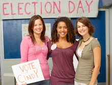 students running a school election