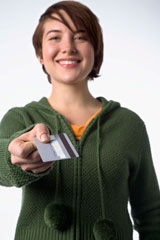 girl with credit card