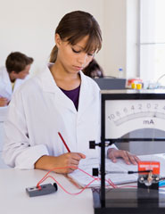 girl working in a lab