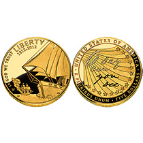 2012 STAR SPANGLED BANNER $5 GOLD PROOF