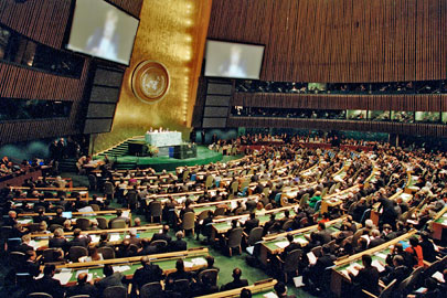 General view of the opening session of the Millennium Summit, 06 September 2000. (UN Photo/Eskinder Debebe)
