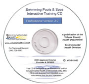 Photo of the label for the Swimming Pools and Spas Interactive Training CD-ROM