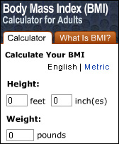 bmi calculator widget