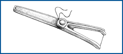 Illustration of a floss holder.