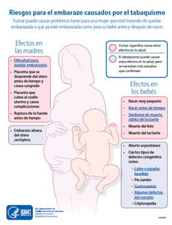 Afiche: Riesgos para el embarazo causados por el tabaquismo