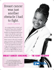 Photo of Diana and text - Breast cancer was just another obstacle I had to fight.