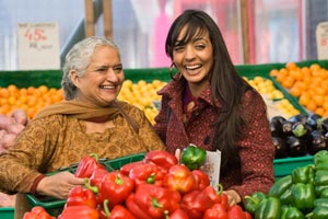 2 women in the produce isle