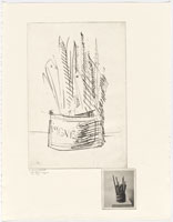 Jasper Johns (born 1930) Ale Cans, 1964 lithograph, trial proof on Rives paper National Gallery of Art, Washington, Patrons' Permanent Fund, 2004.28.14 Art © Jasper Johns/Licensed by VAGA, New York, NY