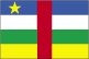 Flag of Central African Republic is four equal horizontal bands of blue at top, white, green, and yellow with vertical red band in center; yellow five-pointed star on hoist side of blue band. 2012.
