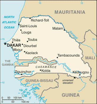 Date: 12/20/2011 Description: map of Senegal. 2011 © CIA World Fact Book