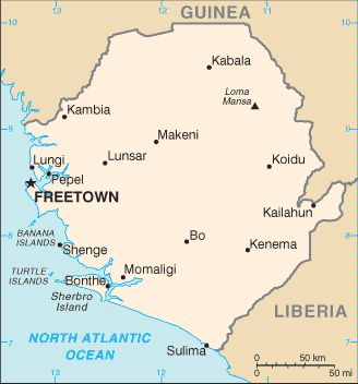 Date: 02/08/2012 Description: Map of Sierra Leone, 2012 © CIA World Factbook