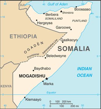 Date: 11/10/2011 Description: map of Somalia. 2011 © CIA World Fact Book