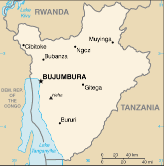 Date: 02/15/2012 Description: Map of Burundi, CIA World Factbook