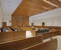Courtroom in the new Bakersfield U.S. Courthouse
