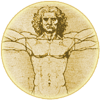 This is an image of Leonardi da Vinci's famous drawing called The Vitruvian Man