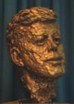 Bronze bust of John F. Kennedy.
