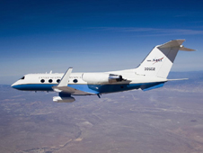 UAVSAR pod is carried on the underbelly of NASA's Gulfstream-III research aircraft
