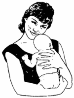 mujer cargando a un bebé