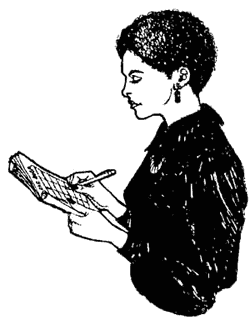 mujer haciendo anotaciones en una hoja o libro de registros