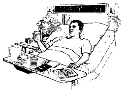 hombre en una cama de hospital
