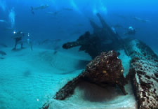 Underwater image of shipwrecks. Clicker for larger image.