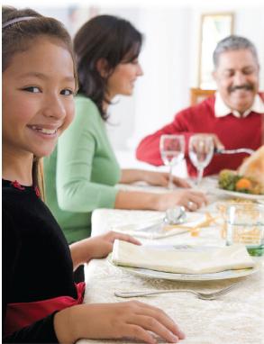 Family at the dinner table.