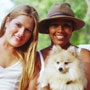 Photo: Two women with Pomeranian