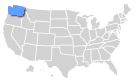 Map of the US with Washington highlighted