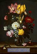 image: Ambrosius Bosschaert the Elder, Bouquet of Flowers in a Glass Vase, 1621