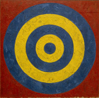 image: Target, 1958
oil and collage on canvas; 91.44 x 91.44 cm (36 x 36 in.); National Gallery of Art, Washington, Collection of the Artist, On Loan