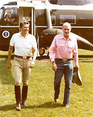 Commerce Secretary Malcolm 'Mac' Baldrige and President Ronald Reagan