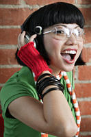 Photo: Girl wearing headphones